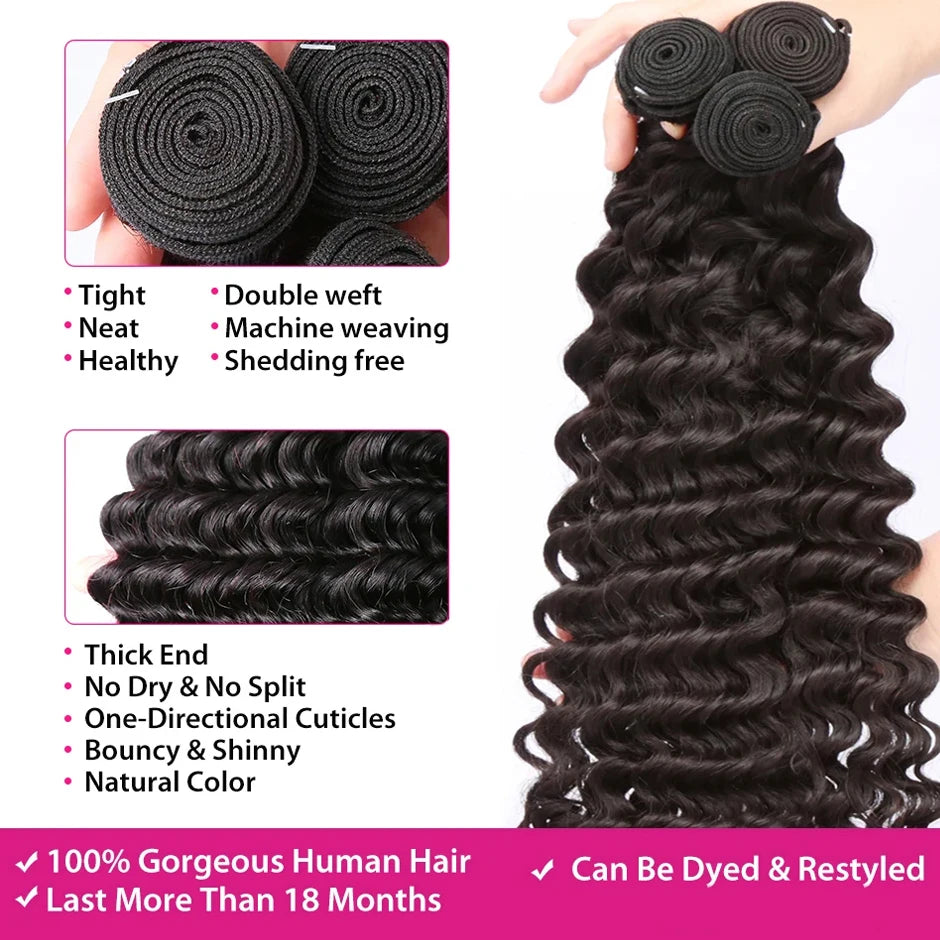 Human Hair Bundles With Transparent HD