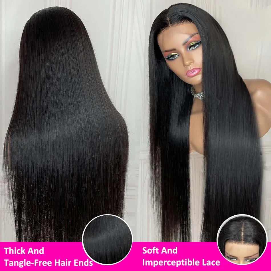 40 Inch HD Lace Wig 13x6 Human Hair Straight Frontal Wig Human