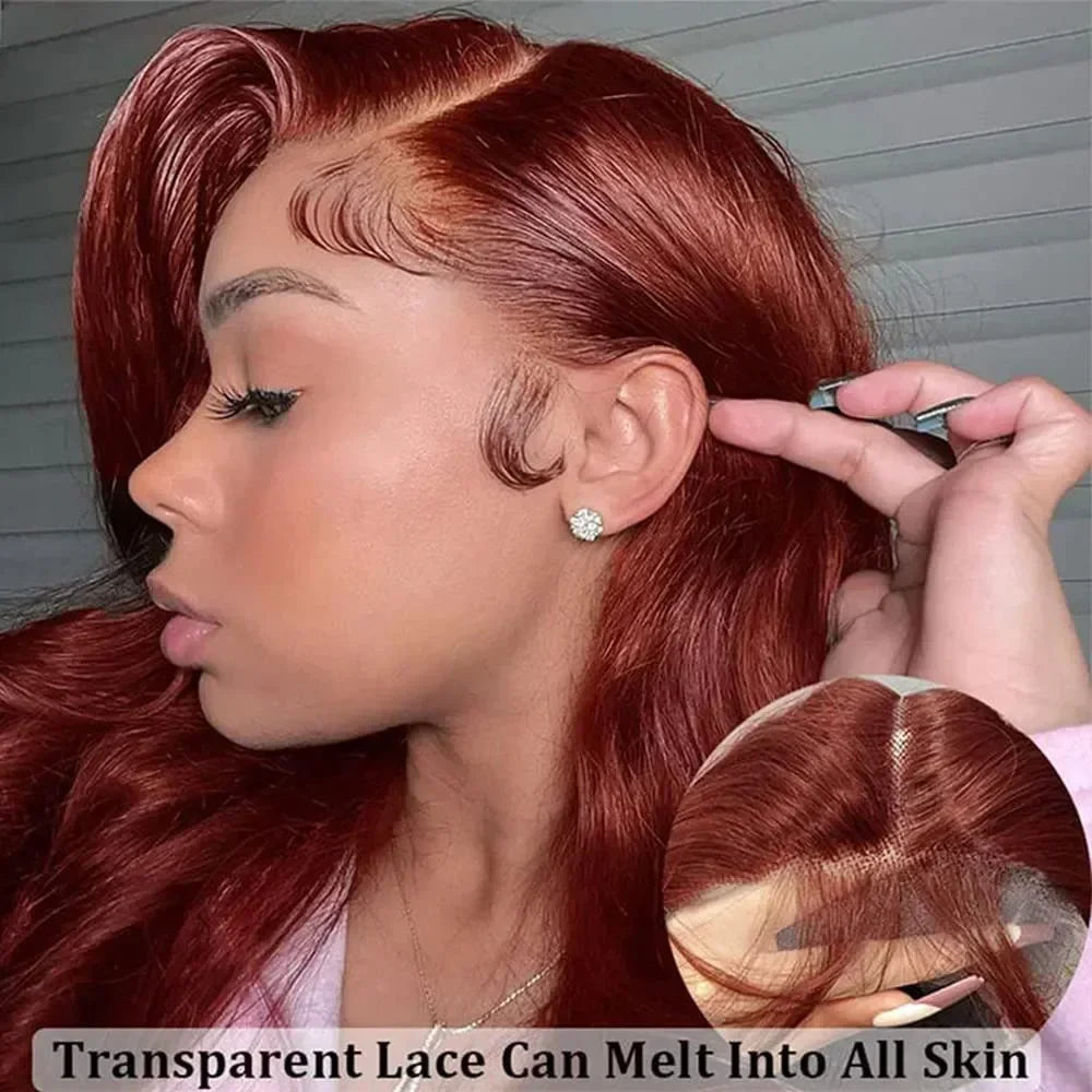 Reddish Brown 30 Inch Body Wave 13x6 Lace Front Wig Colored