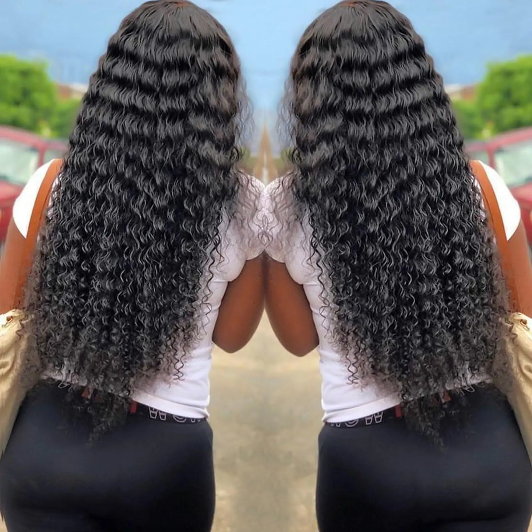 Deep Wave Bundles Human Hair #1B Brazilian Human