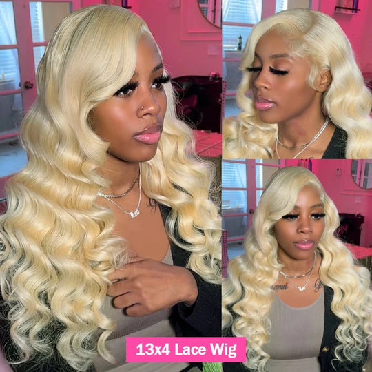 13x4 13x6 HD Transparent 613 Lace Frontal Wig Honey Blonde Color