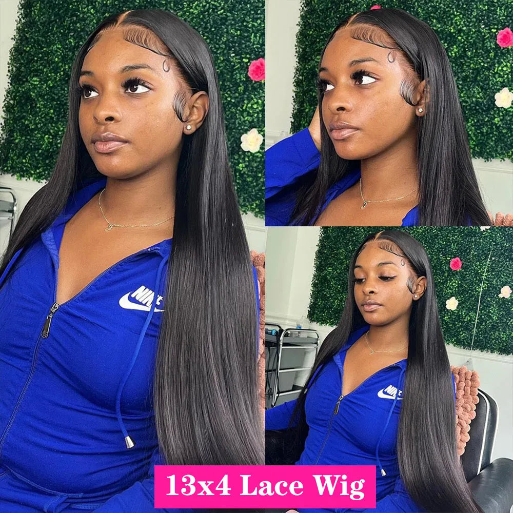 13x4 13x6 Straight Lace Front Wig HD Transparent Brazilian Human Hair Wigs