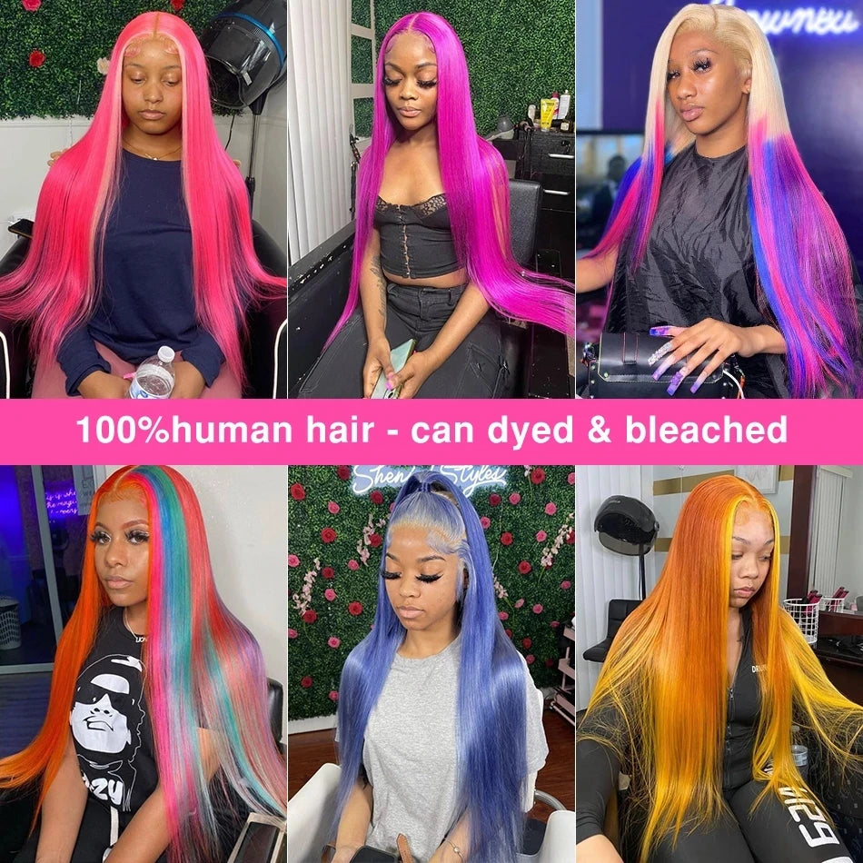 13x6 HD Transparent 613 Blonde Color Lace Frontal Human Hair Wigs