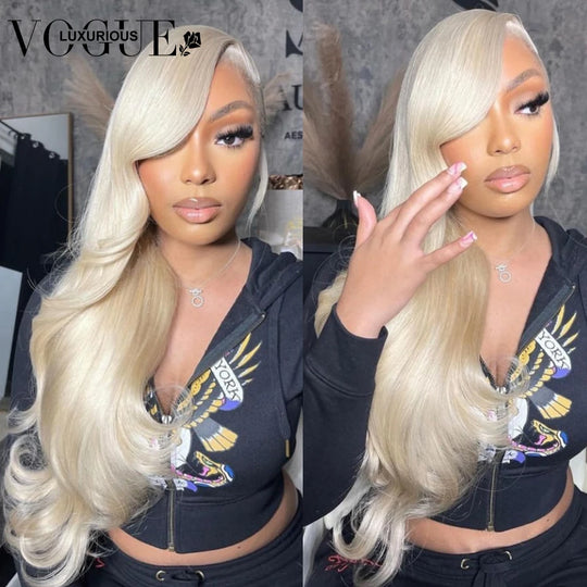 #60 Platinum Colored Brazilian Virgin Human Hair Wigs for Women