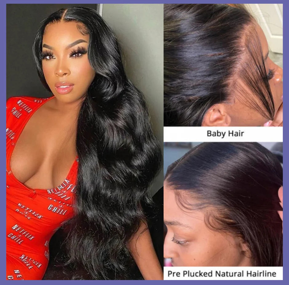 30 40 Inch Body Wave 13x6 Hd Lace Frontal Wig Glueless Wigs For Women