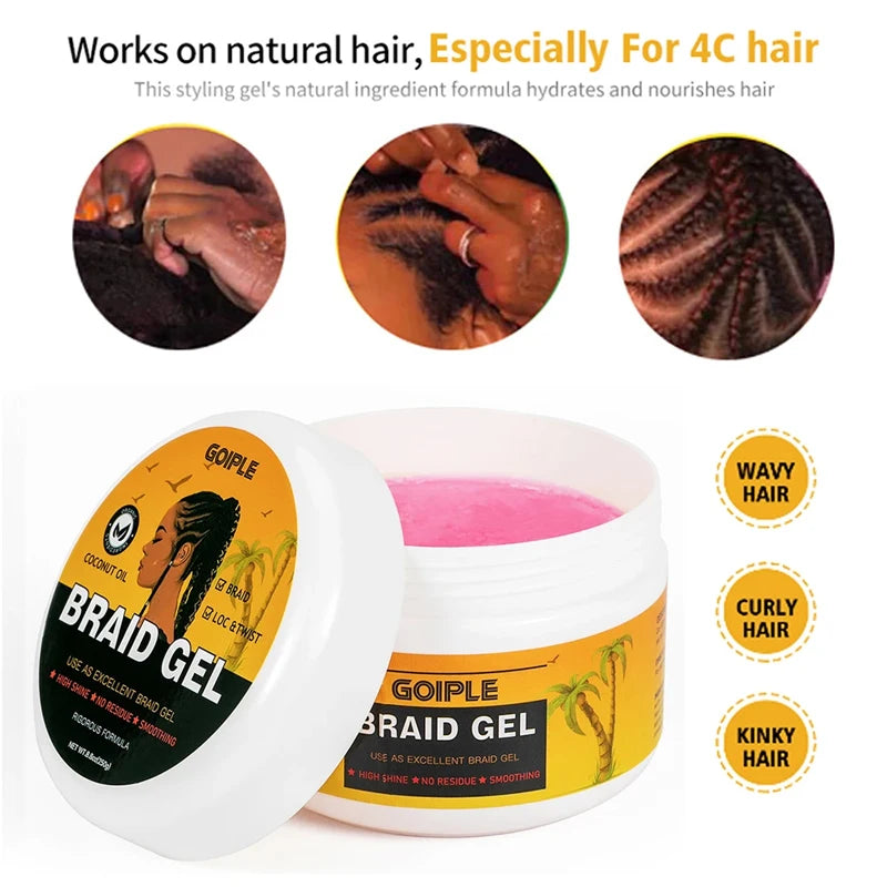 GOIPLE Hair promade For Black Women Men Hair Gel Braiding Spray