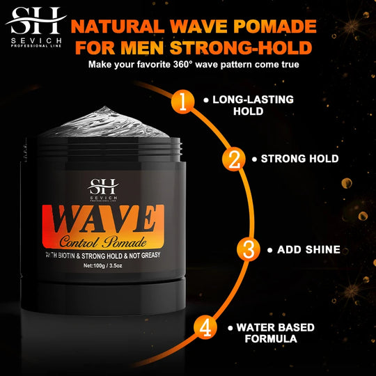 2024 Wave Hair Gel 360 Deep Waves Control Pomade Wavy Hair Oil