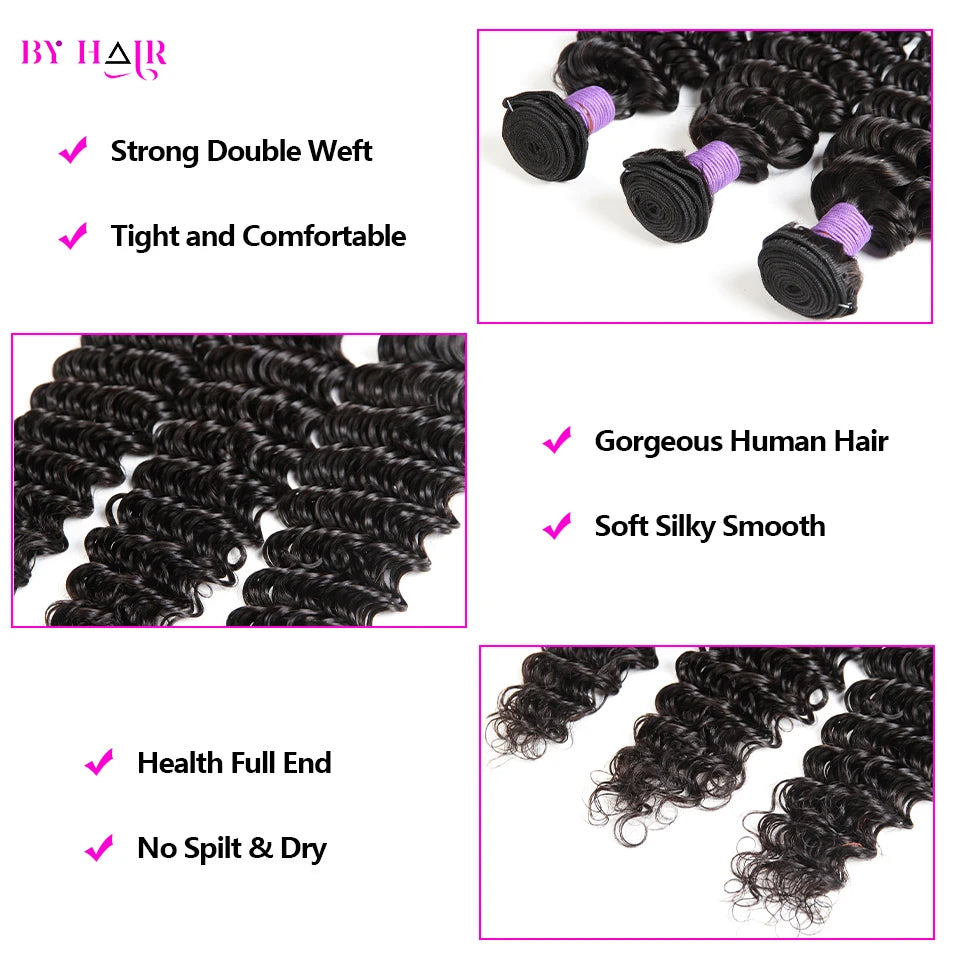 Deep Wave Bundles 100% Human Hair 28 30 32