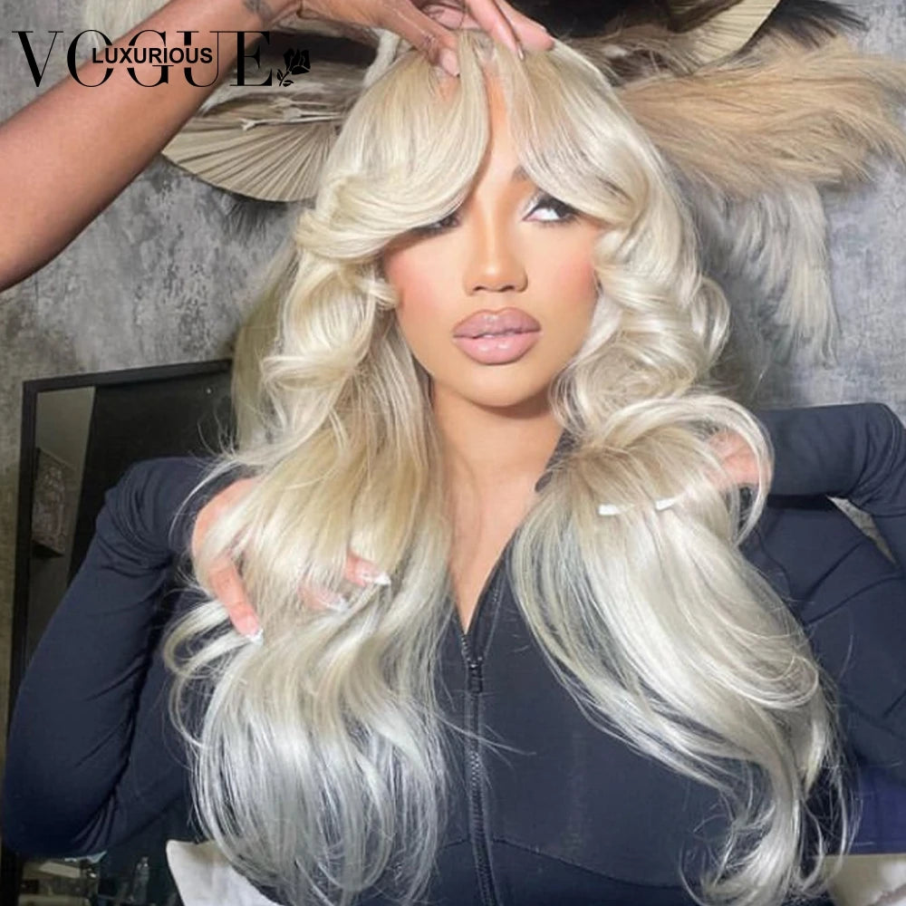 #60 Platinum Colored Brazilian Virgin Human Hair Wigs for Women