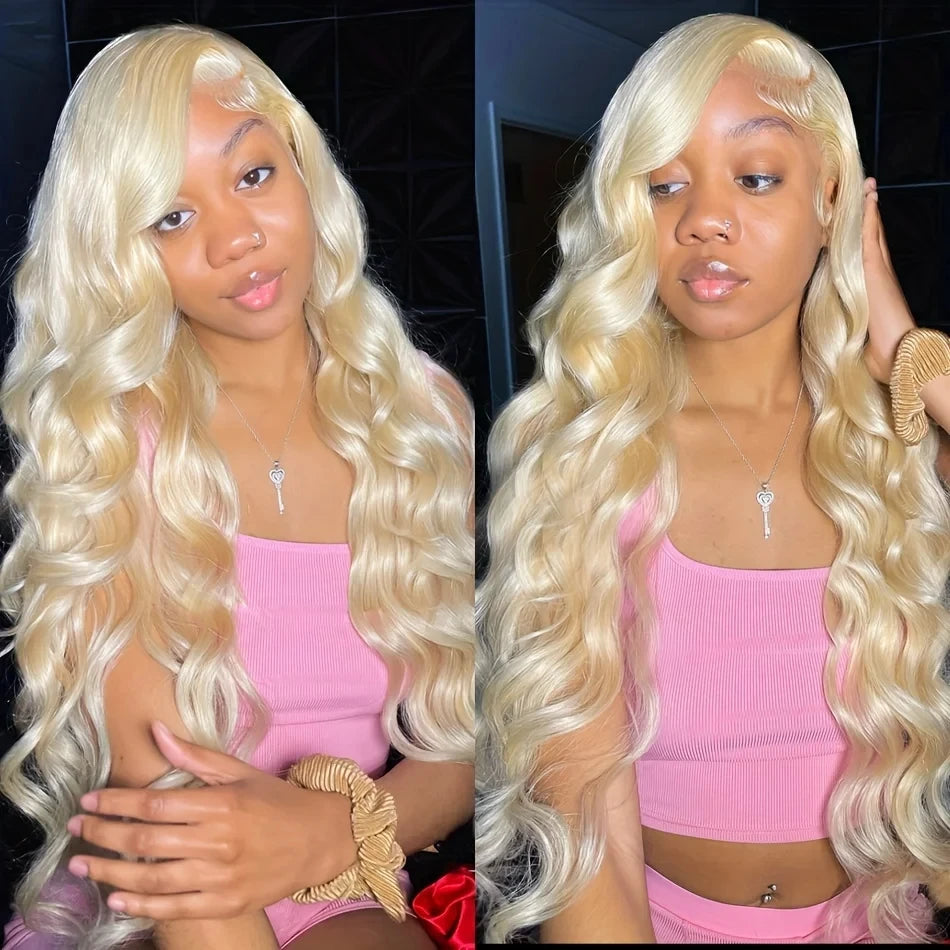 13x6 HD Transparent Lace Front Wig 613 Blonde Body Wave