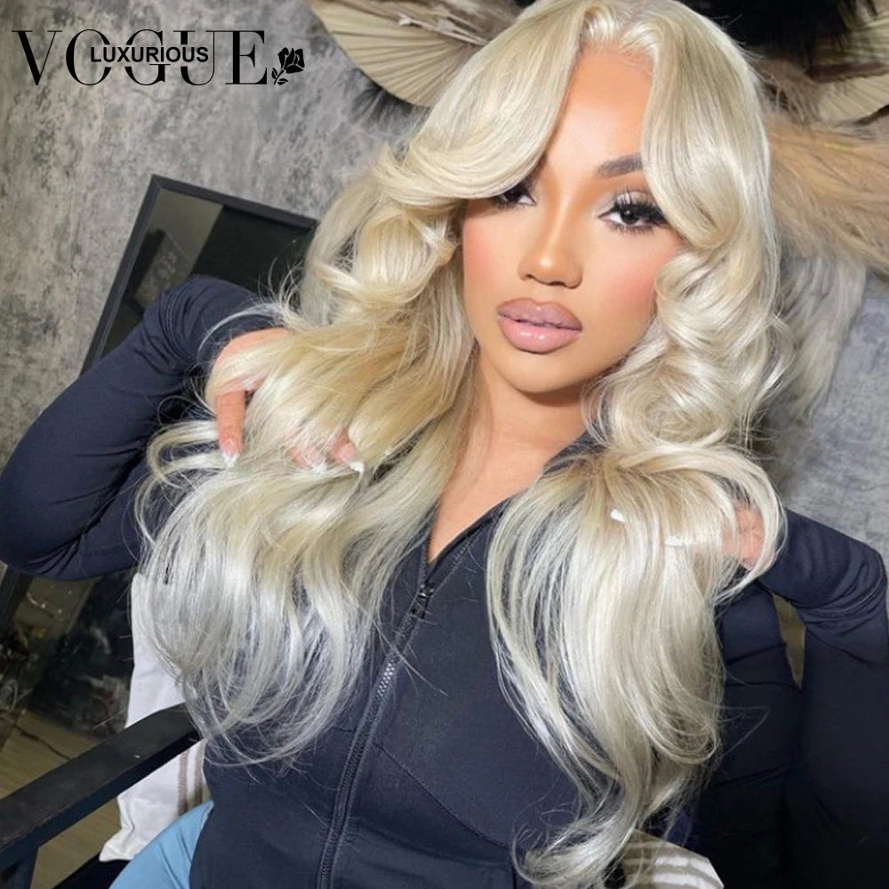 #60 Platinum Colored Brazilian Virgin Human Hair Wigs for Women