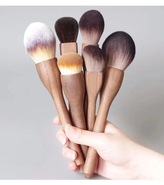 Makeup Brush Wood Walnut Large Retro Powder Brushes Honey Loose Super Soft Beauty Gift For Girlfriend Make Up Tool