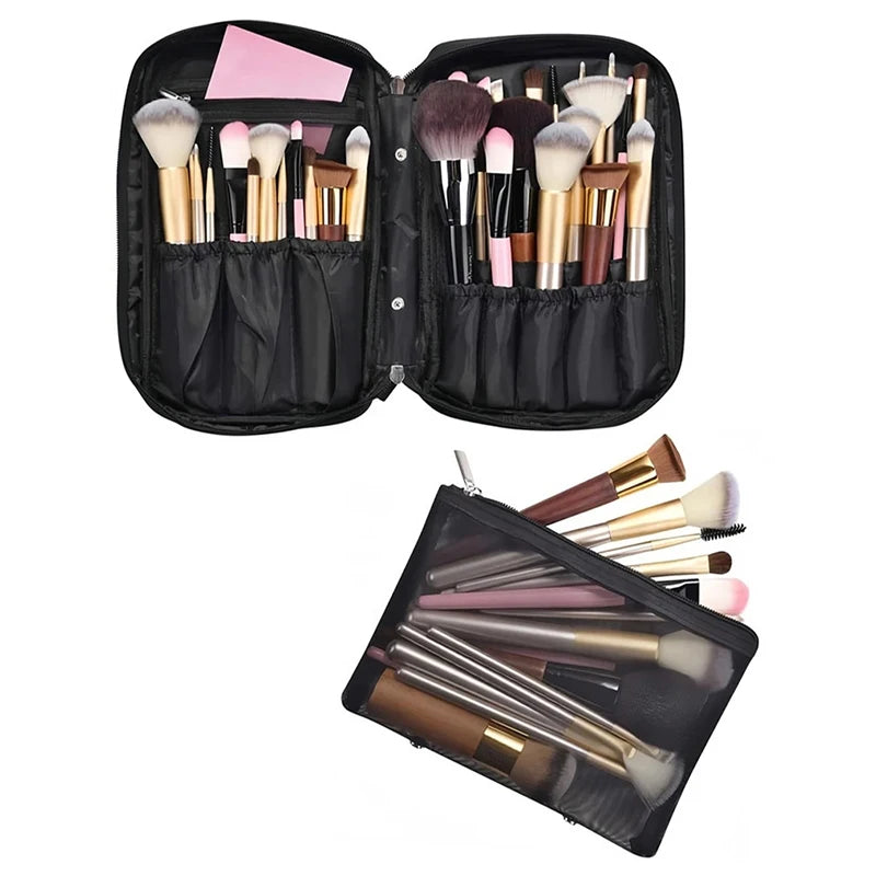 21 Holes Makeup Brush Organizer Bag Large Capacity Portable