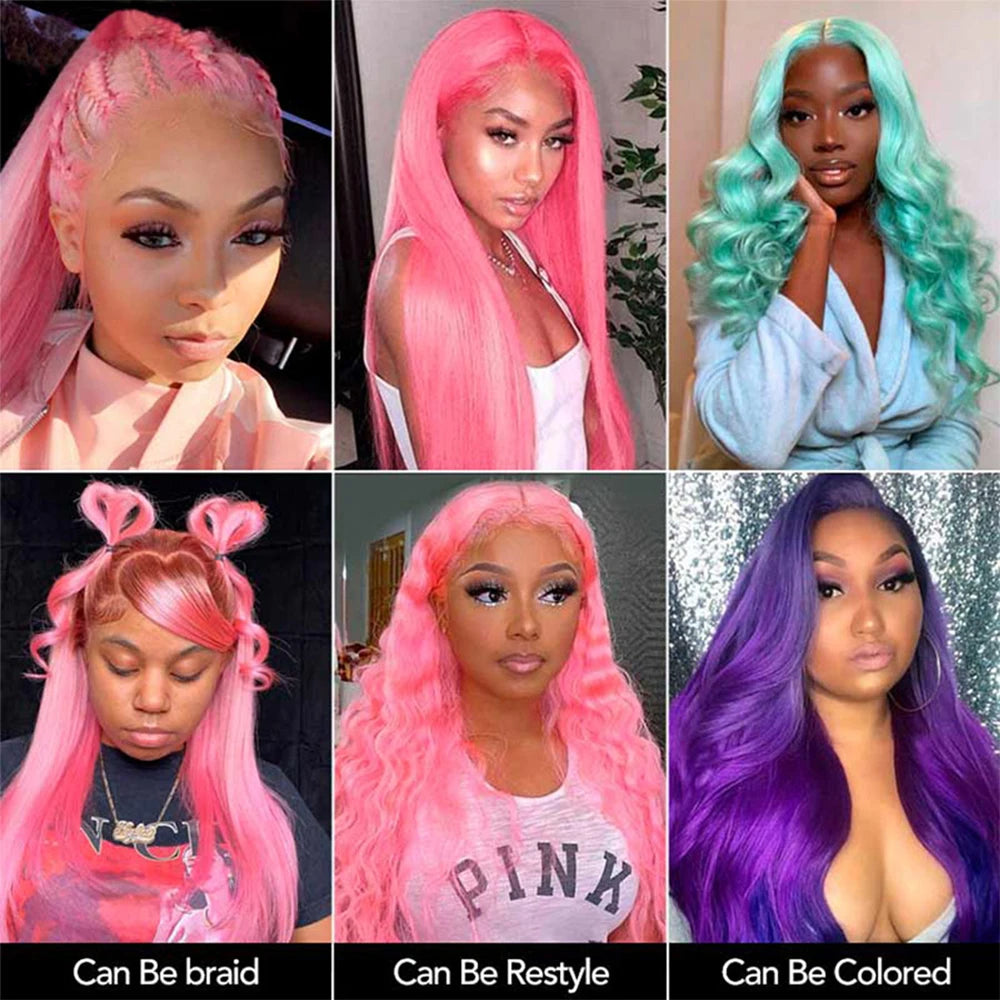 Sogreat Pink Lace Front Wig Human Hair 13x4 13x6 Hd Lace Frontal Wig