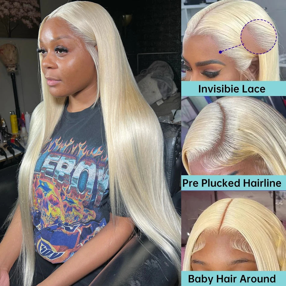 613 Blonde Lace Front Wig Human Hair 13X6 Hd Lace Frontal Wig